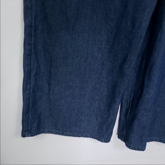 American Eagle Outfitters thin wide leg chambray overalls sz 4 - Picture 6 of 7